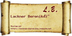 Lackner Bereniké névjegykártya